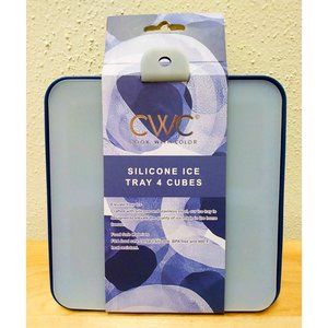 CWC Silicone Ice Tray 4 Cube Mold - Dark Blue